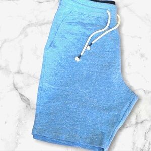 :Med: Old Navy Light Blue Fleece Men's Shorts with Drawstring.